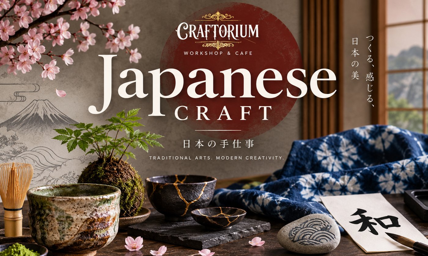 Japanese craft workshop materials at Craftorium Workshop Pattaya