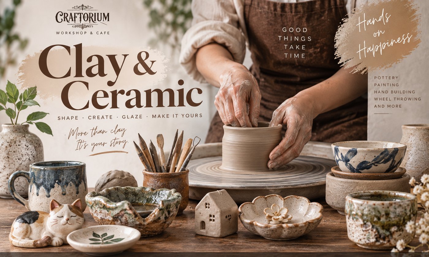 Clay and ceramic workshop materials at Craftorium Workshop Pattaya