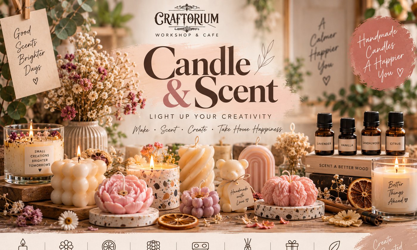 Candle and scent workshop materials at Craftorium Workshop Pattaya