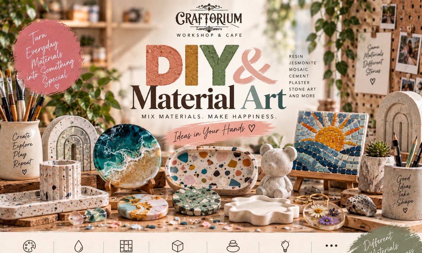 DIY and material art workshop materials at Craftorium Workshop Pattaya